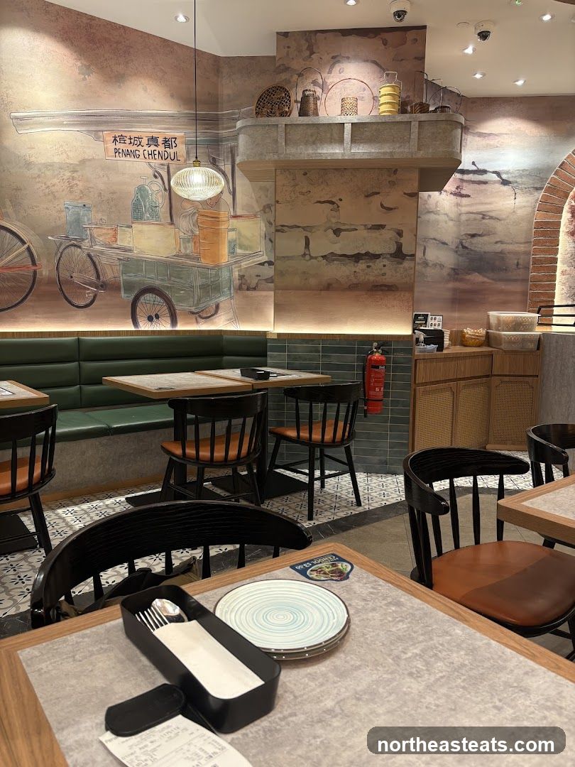 Restaurant Interior with Mural