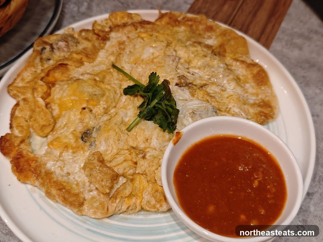 Oyster Omelette with Chili Sauce