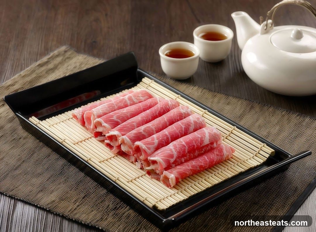 Thinly Sliced Beef Rolls with Tea