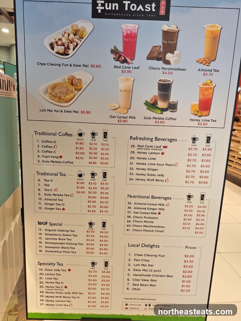 Fun Toast Coffeehouse Menu