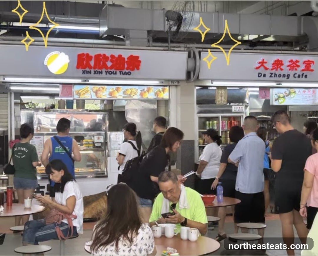 Food stalls with customers