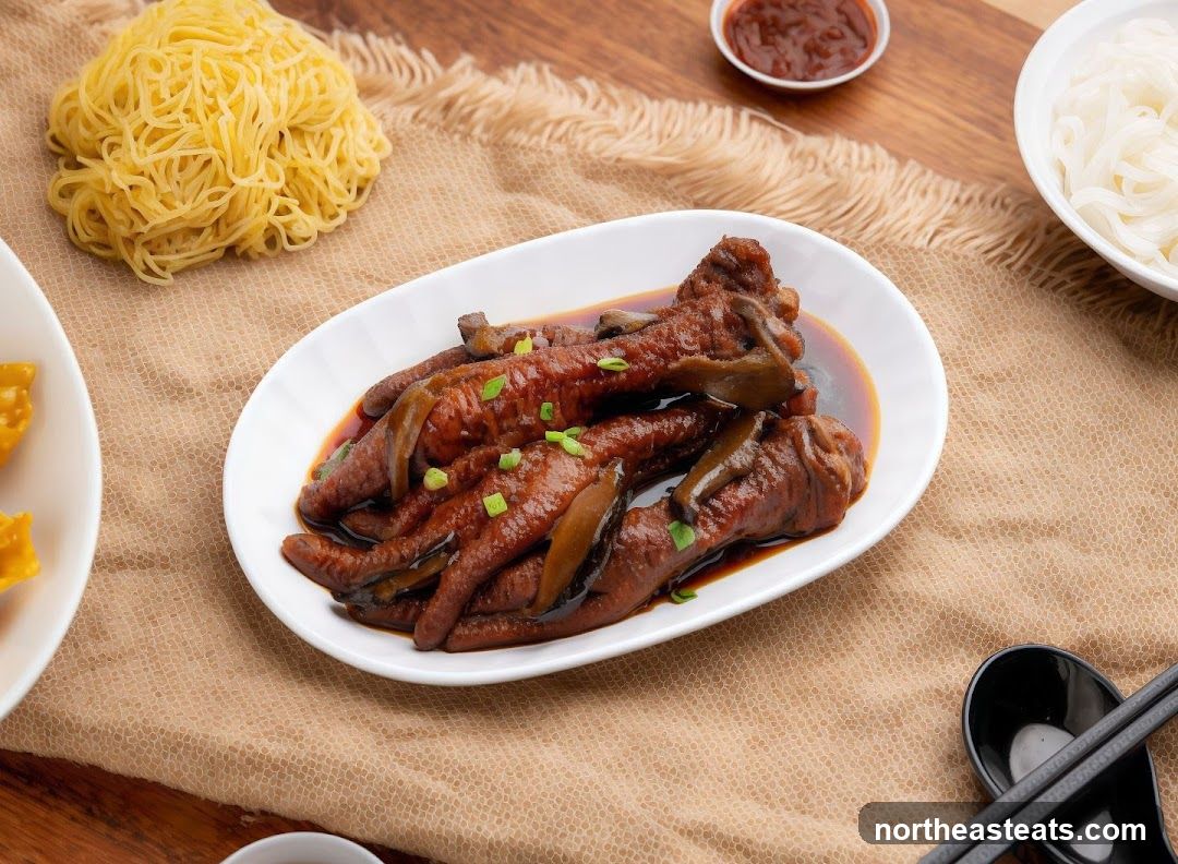 Braised Chicken Feet with Mushrooms