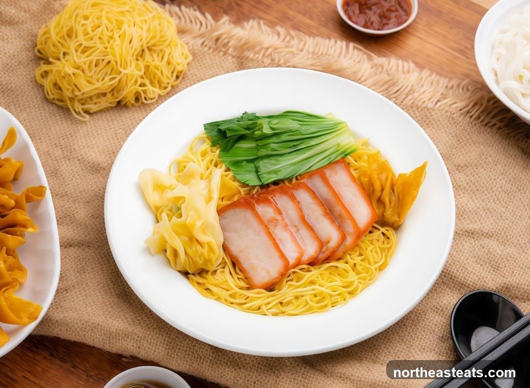 Noodle Dish with Char Siu and Wontons