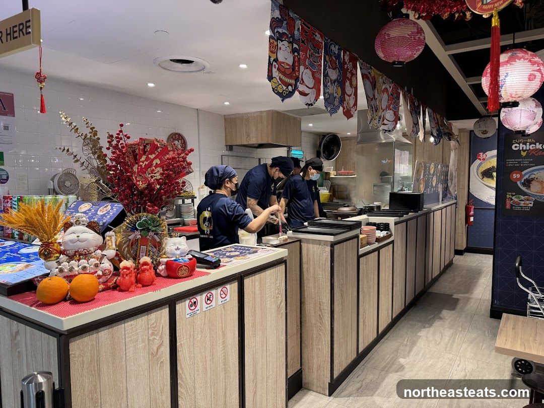 Restaurant Interior with Staff and Decorations