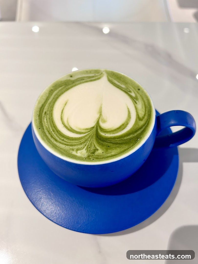 Matcha Latte with Heart Art