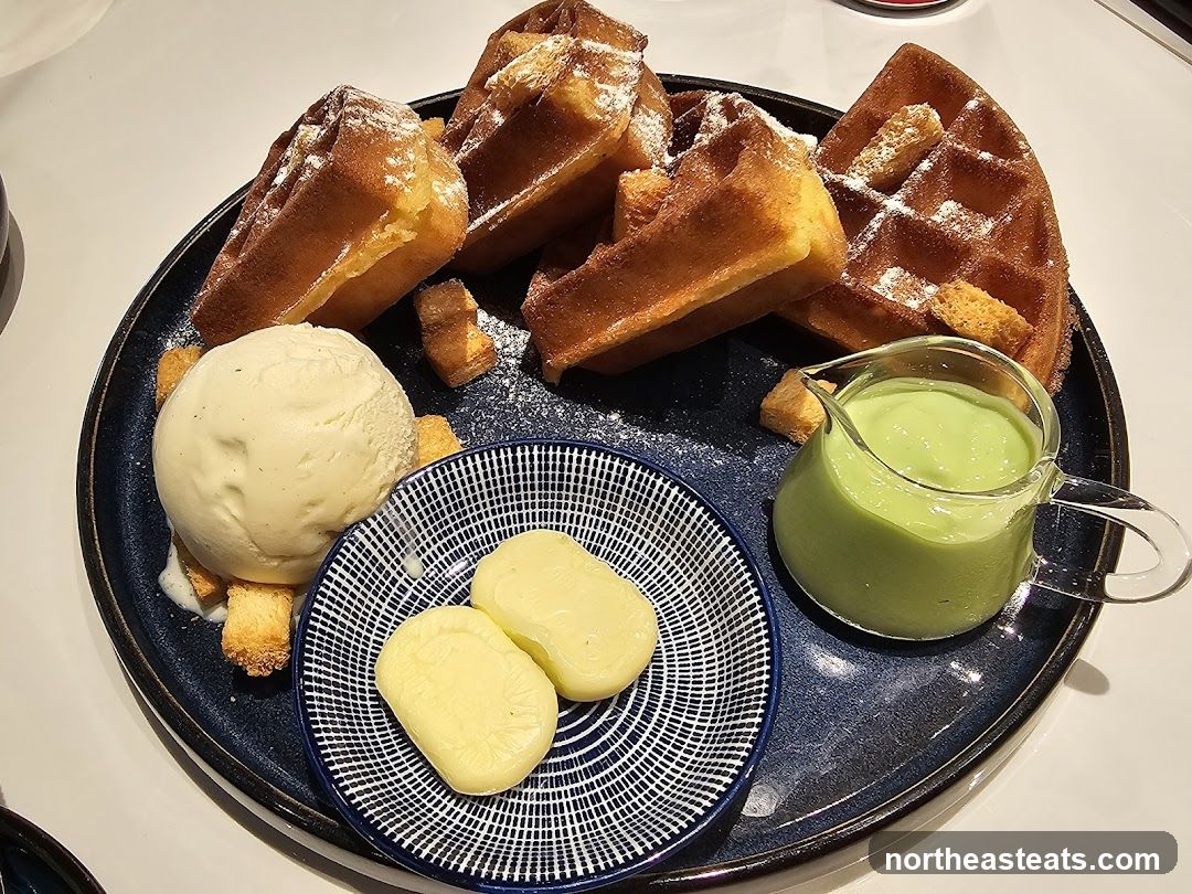 Waffles with Ice Cream and Sauce