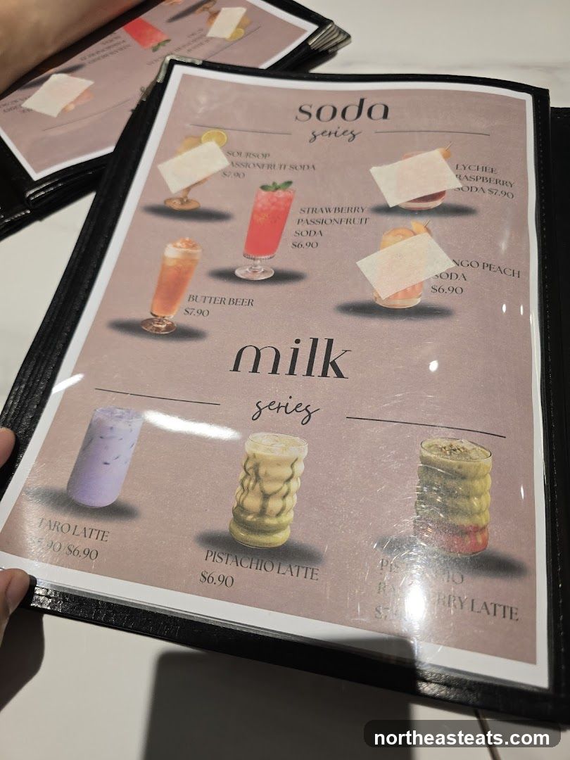 Soda and Milk Series Menu
