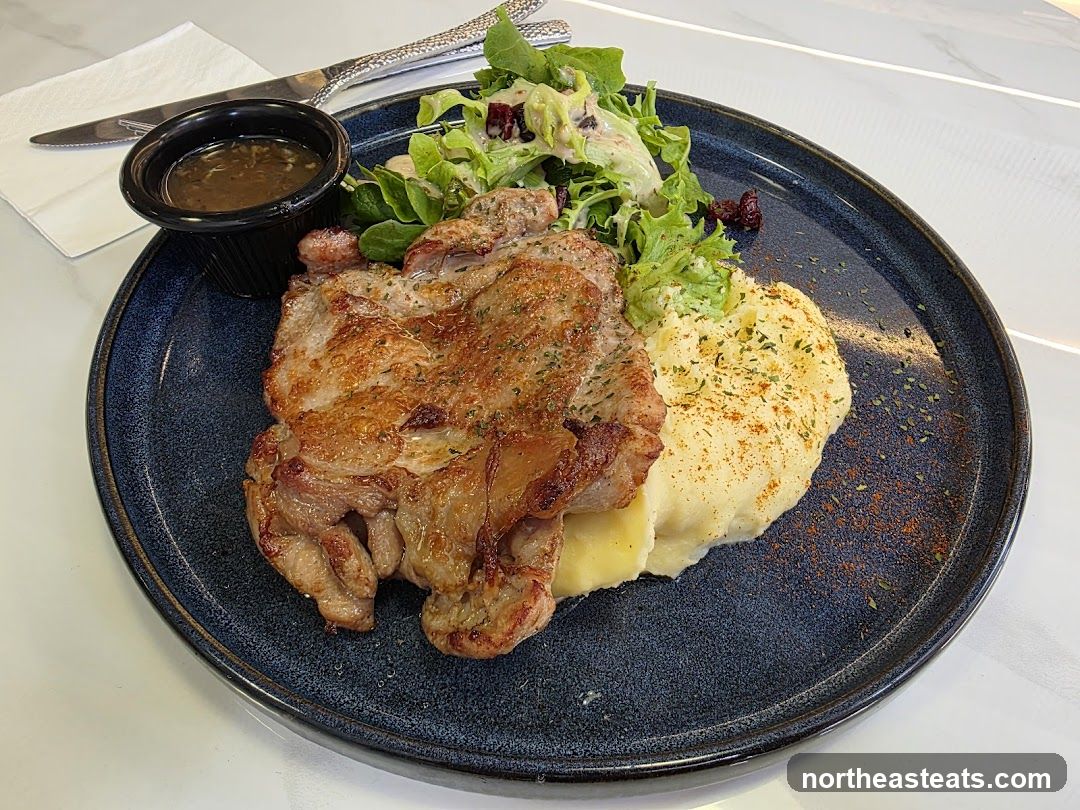 Grilled Chicken with Mashed Potatoes and Salad