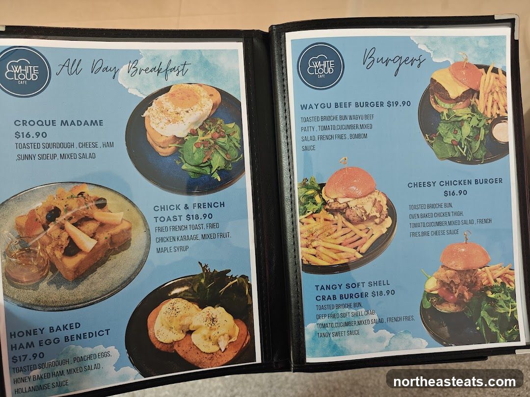 White Cloud Cafe Menu