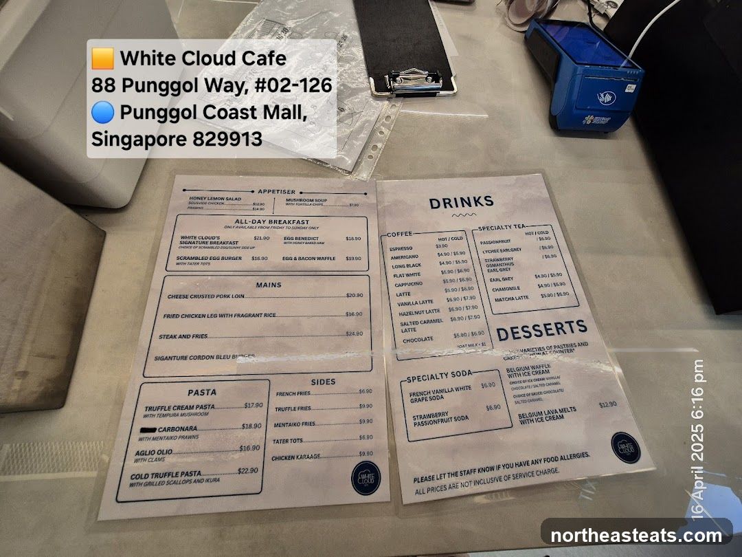 White Cloud Cafe Menu