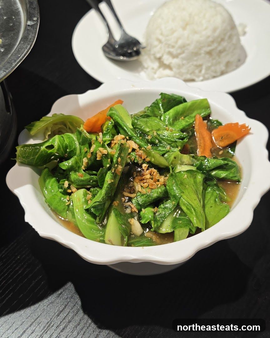 Stir-fried Greens with Rice