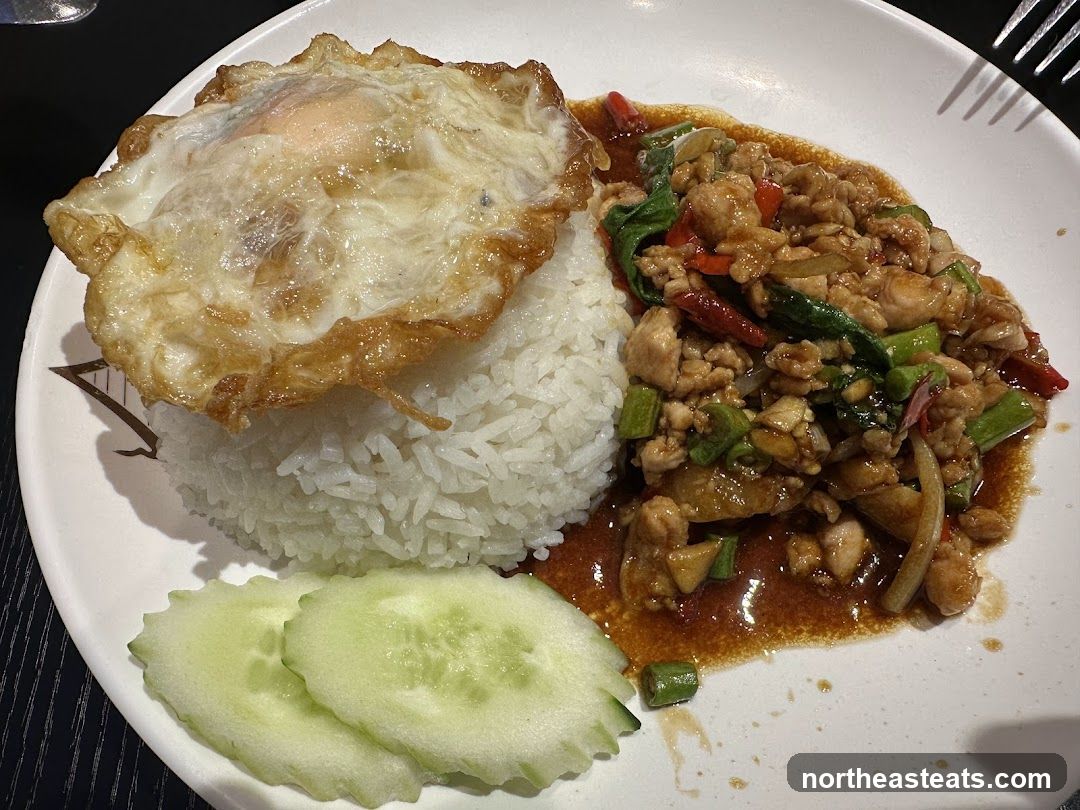 Thai Basil Chicken with Rice and Fried Egg