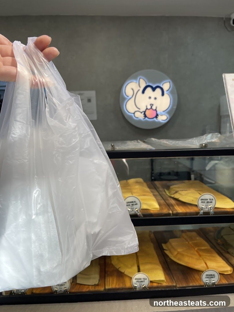 Pastries in a display case