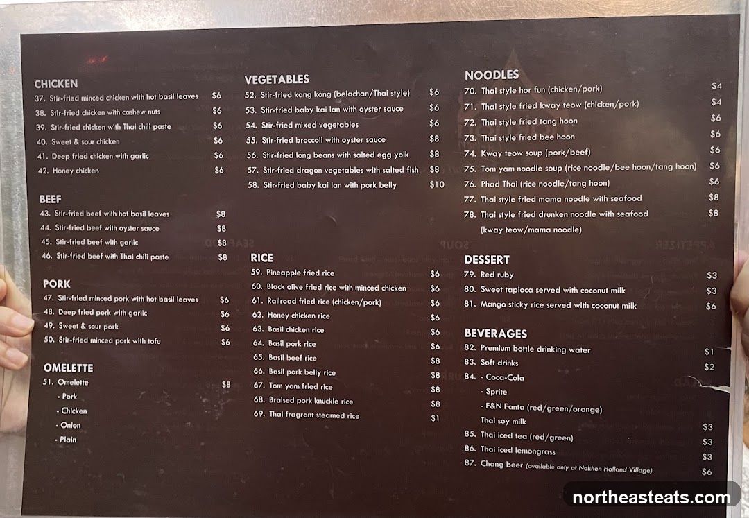 Nakhon Thai Menu