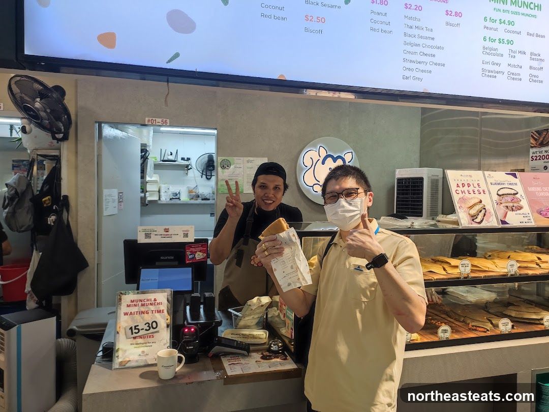 Staff at a food counter