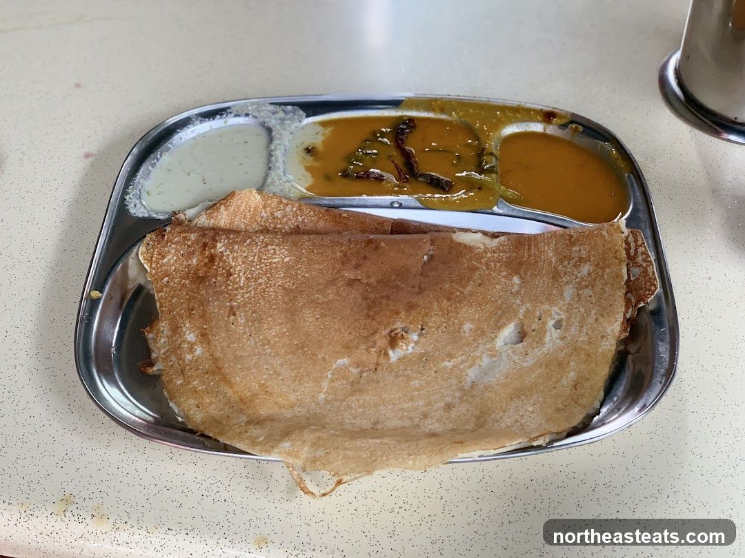 Dosa with accompaniments