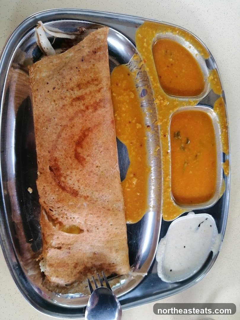 Dosa with Sambar and Chutney