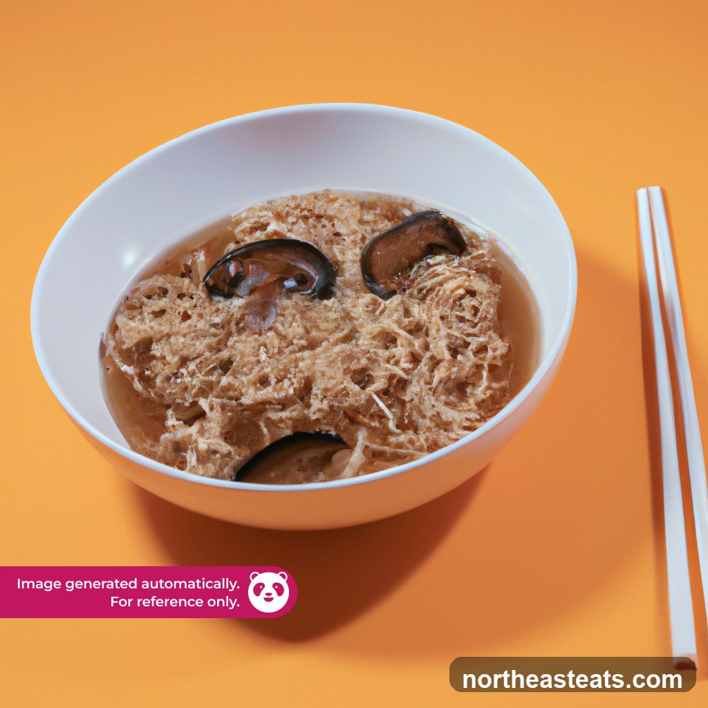 Bowl of Food with Mushrooms and Chopsticks