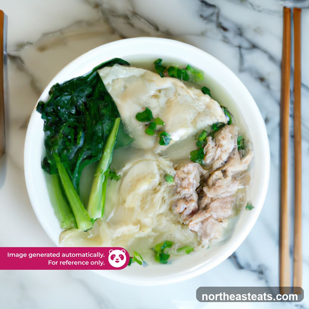 Bowl of Soup with Meat and Greens