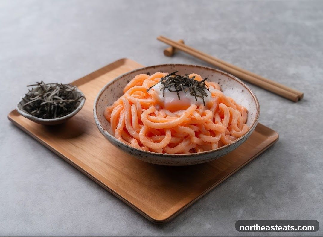 Salmon Udon with Poached Egg