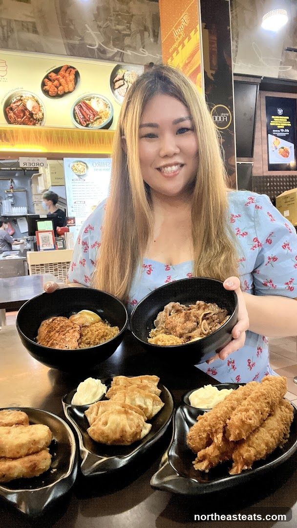 Woman with Japanese food