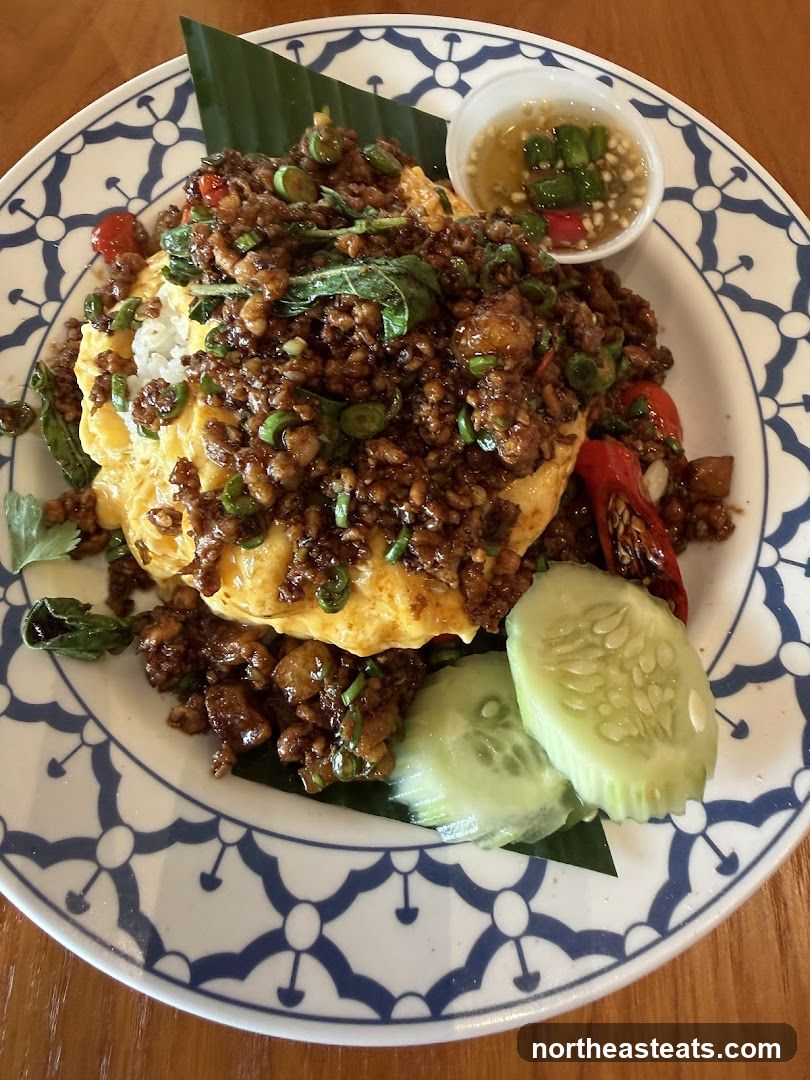 Thai Basil Stir-fry with Rice and Omelet