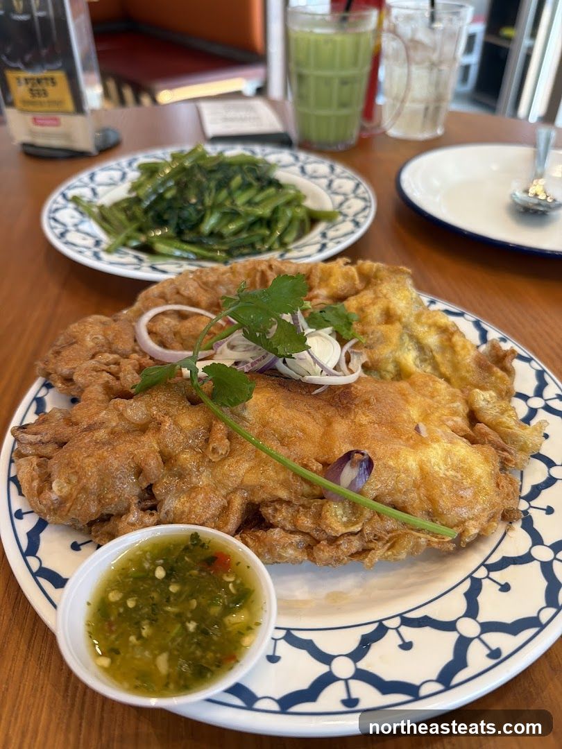 Thai Omelet with Morning Glory and Green Tea