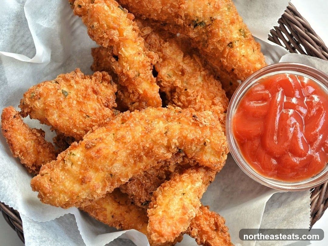 Fried Chicken Strips with Ketchup