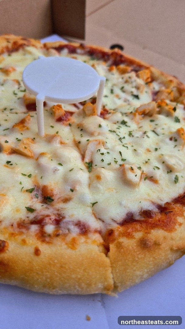 Close-up of a Chicken Pizza