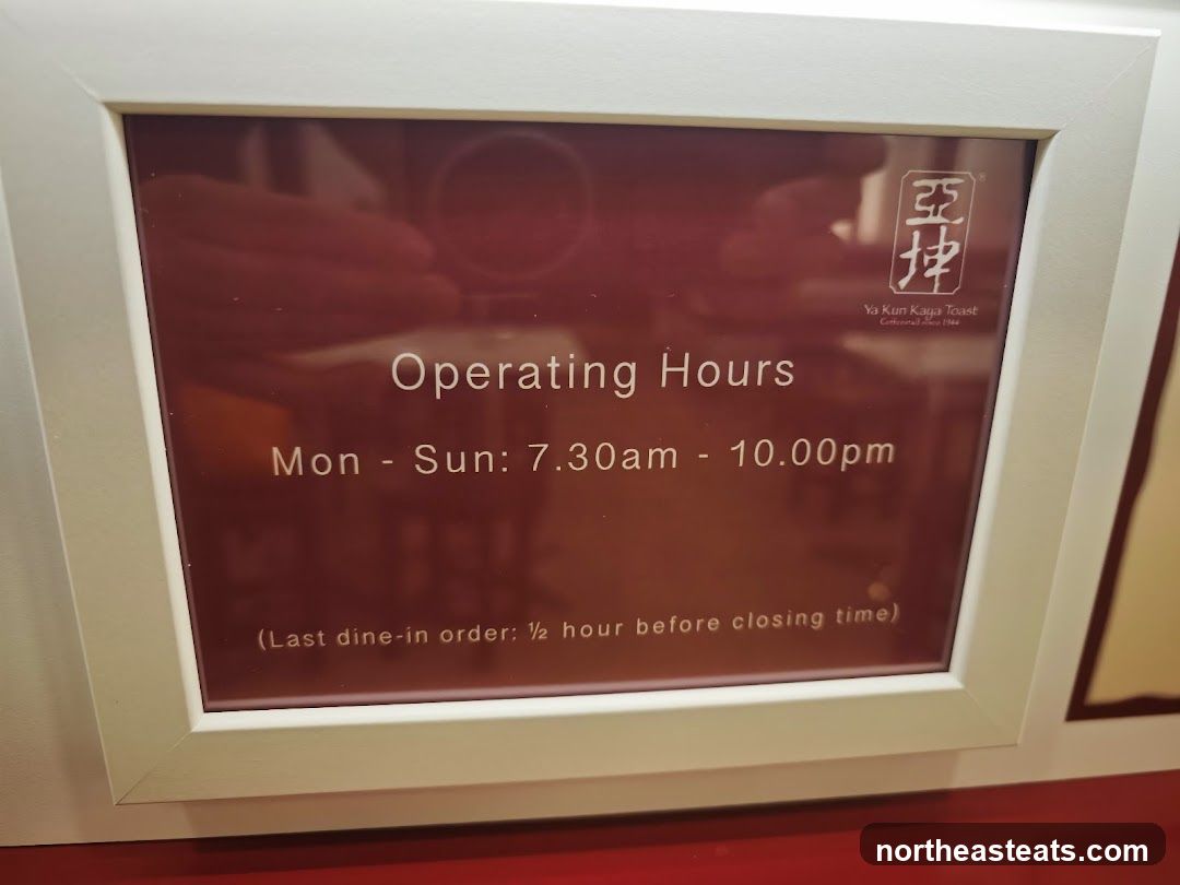 Operating Hours Sign