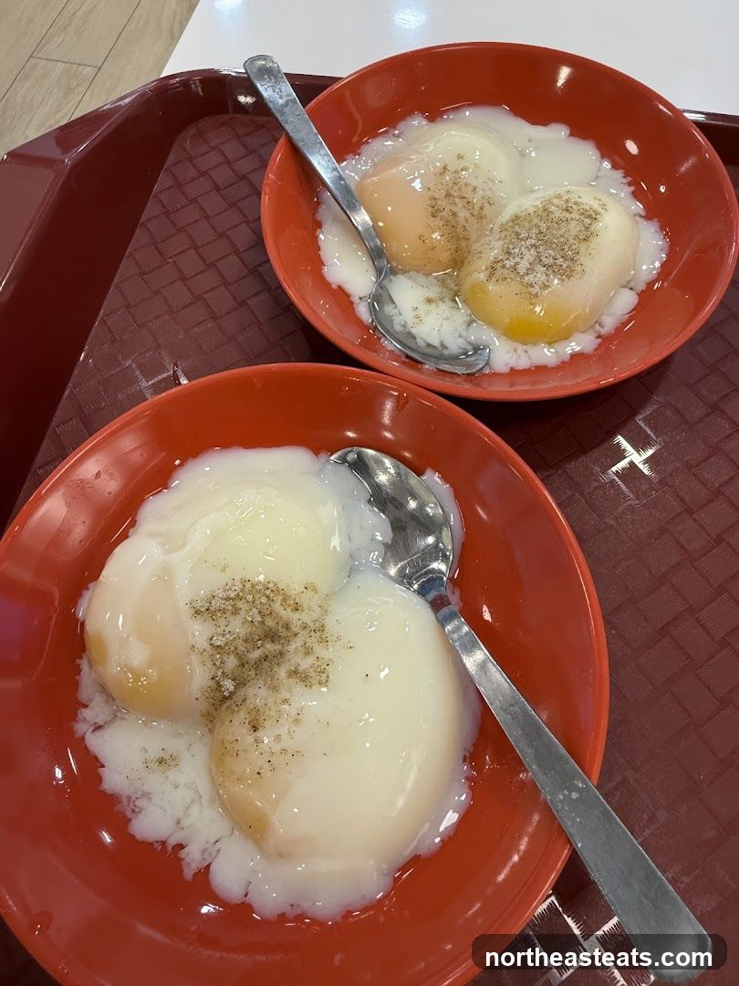 Soft-boiled eggs with pepper and salt