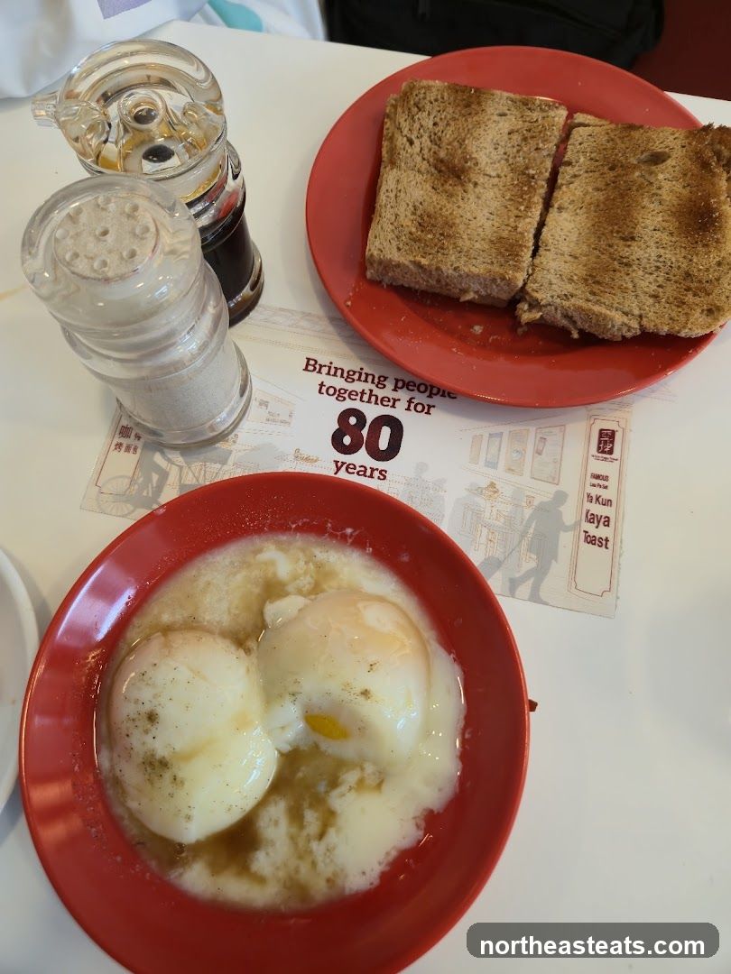 Soft-boiled eggs and toast