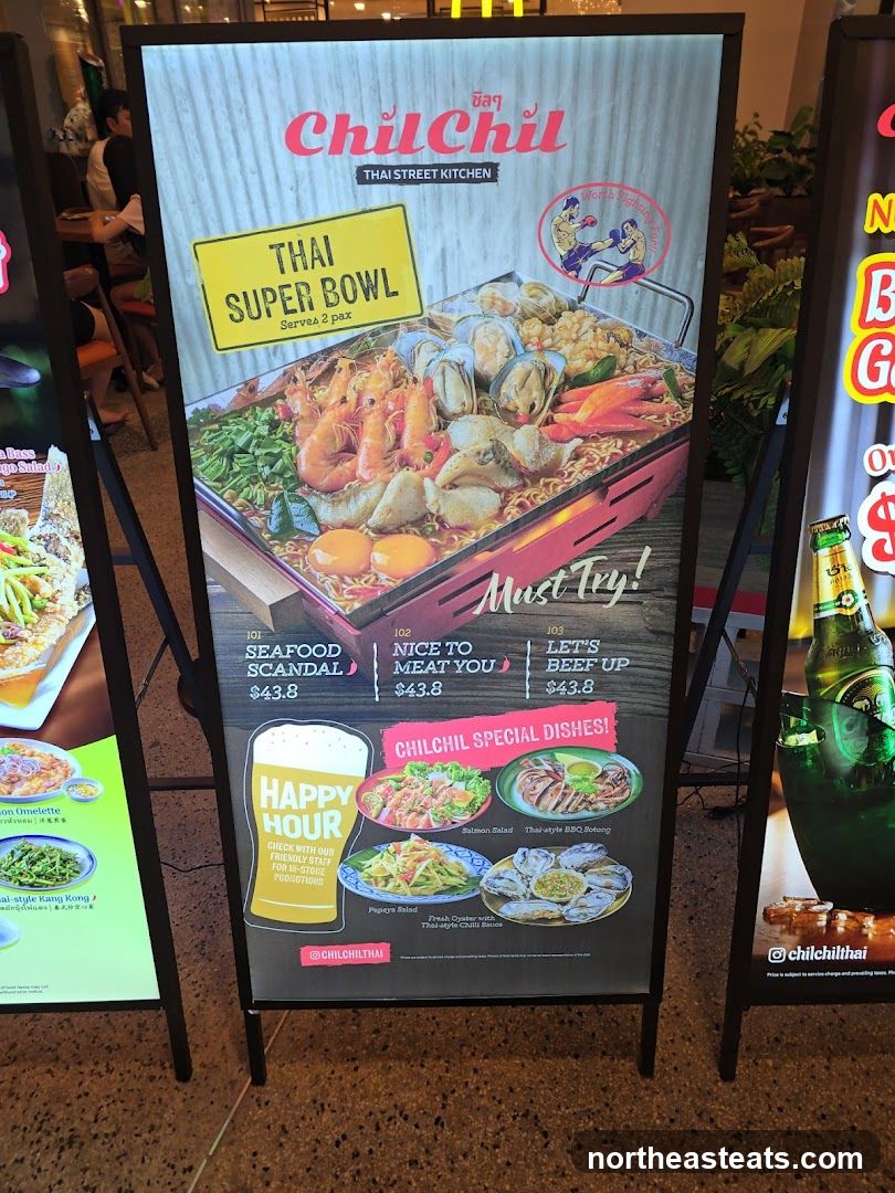 Chil Chil Thai Street Kitchen Menu Board