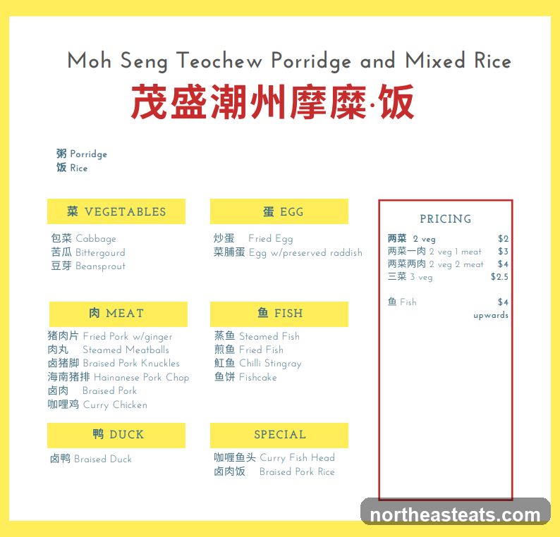 Moh Seng Teochew Porridge and Mixed Rice