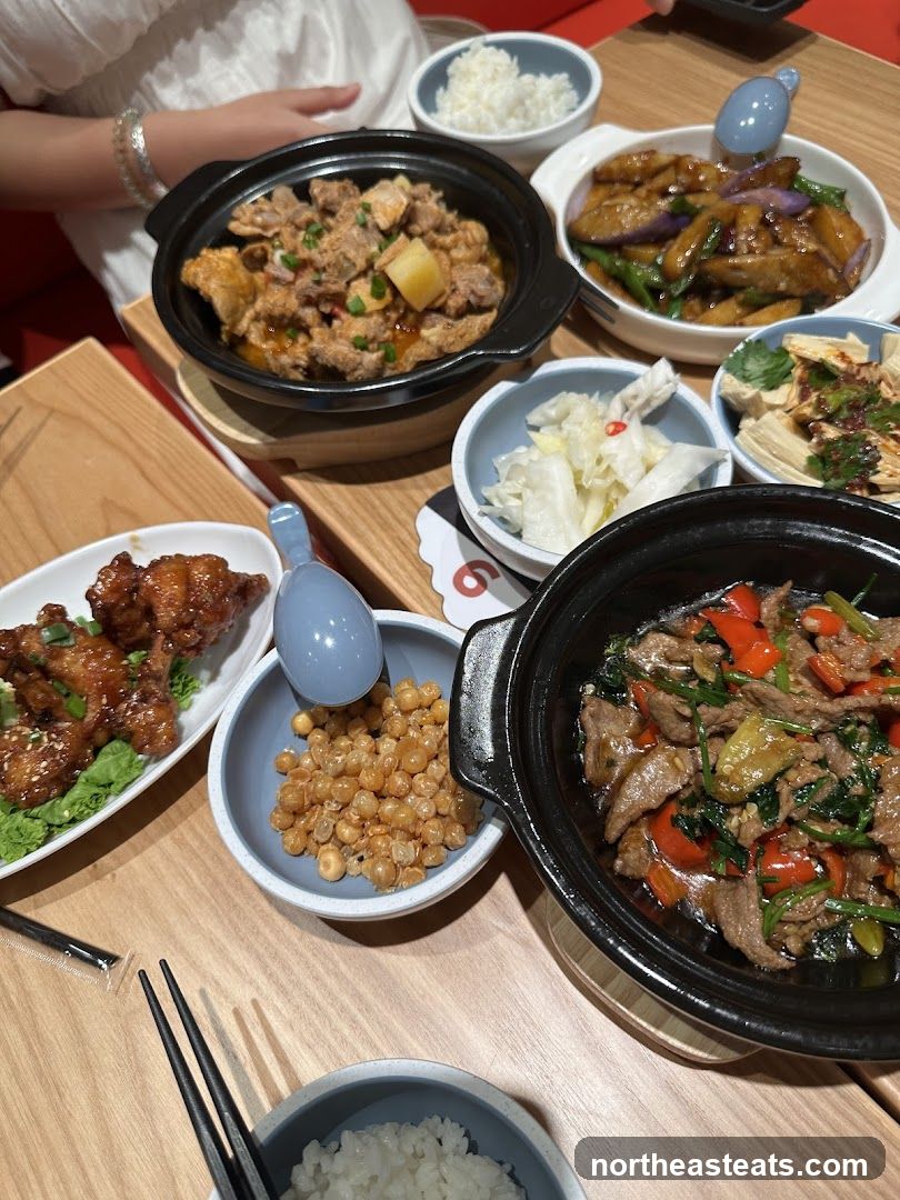 Table with various dishes