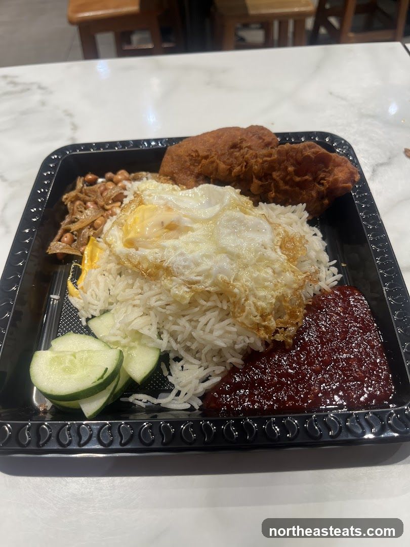 Nasi Lemak with Fried Chicken