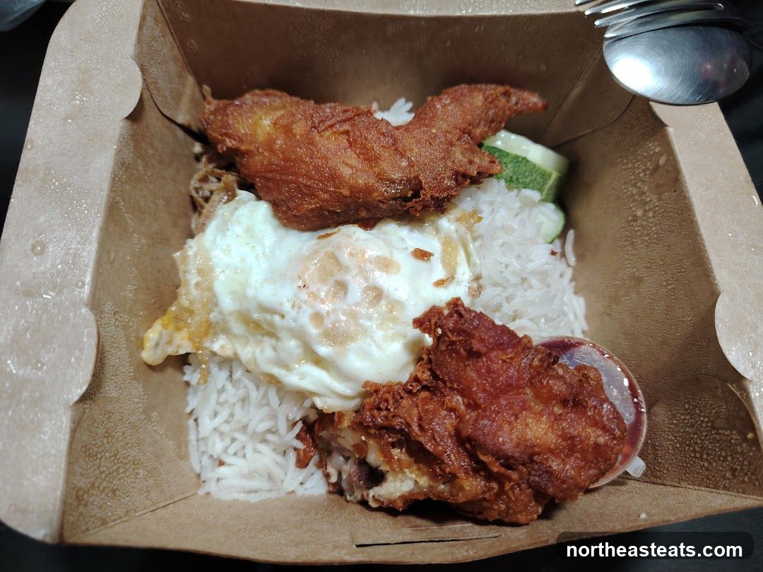 Nasi Lemak with Fried Chicken