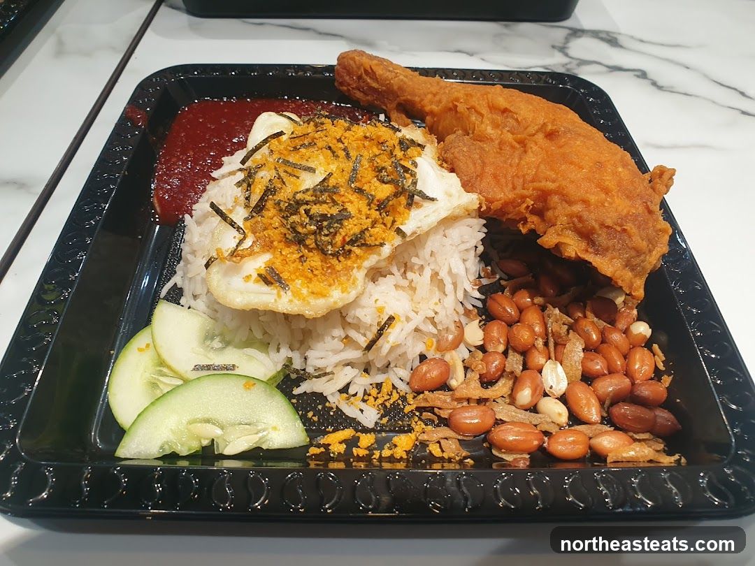 Nasi Lemak with Fried Chicken