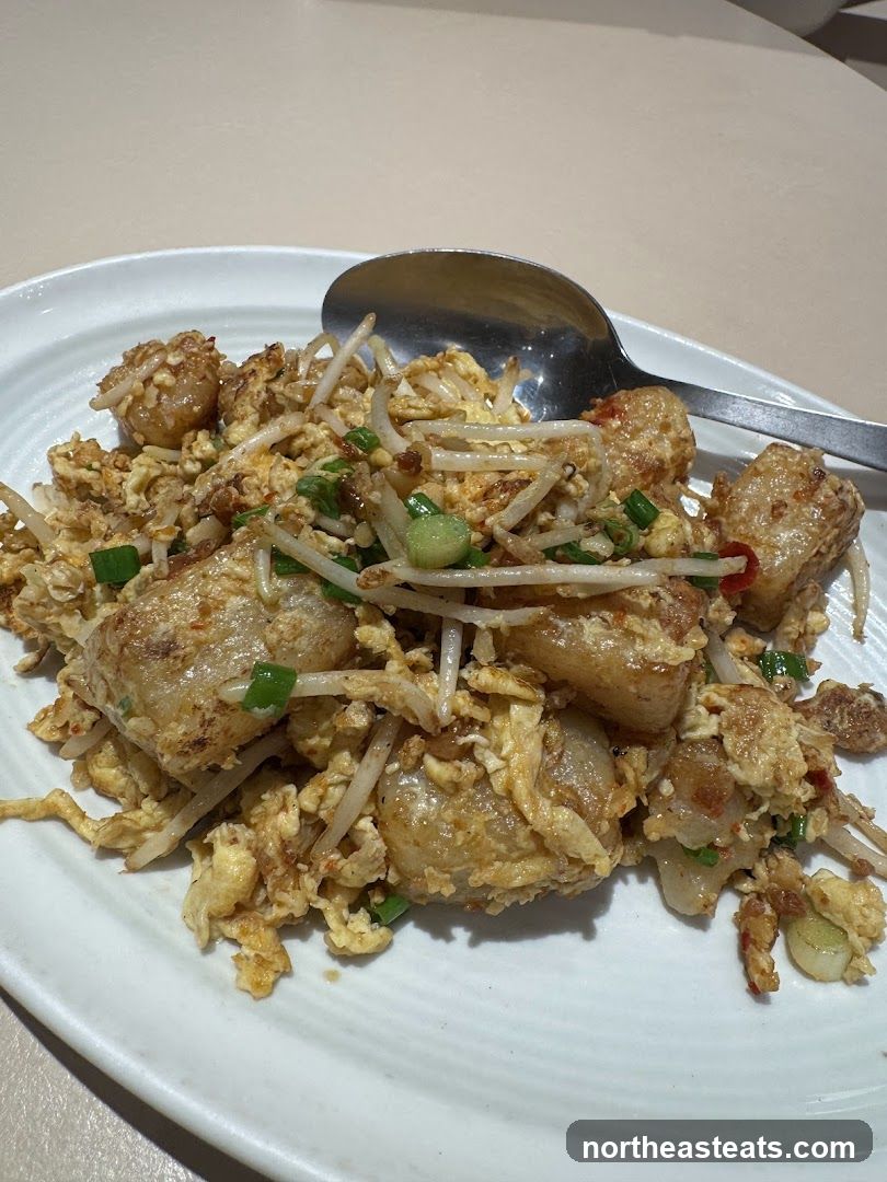 Stir-fried Turnip Cake with Egg and Bean Sprouts