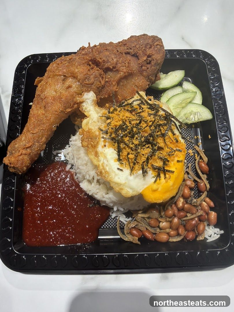 Nasi Lemak with Fried Chicken