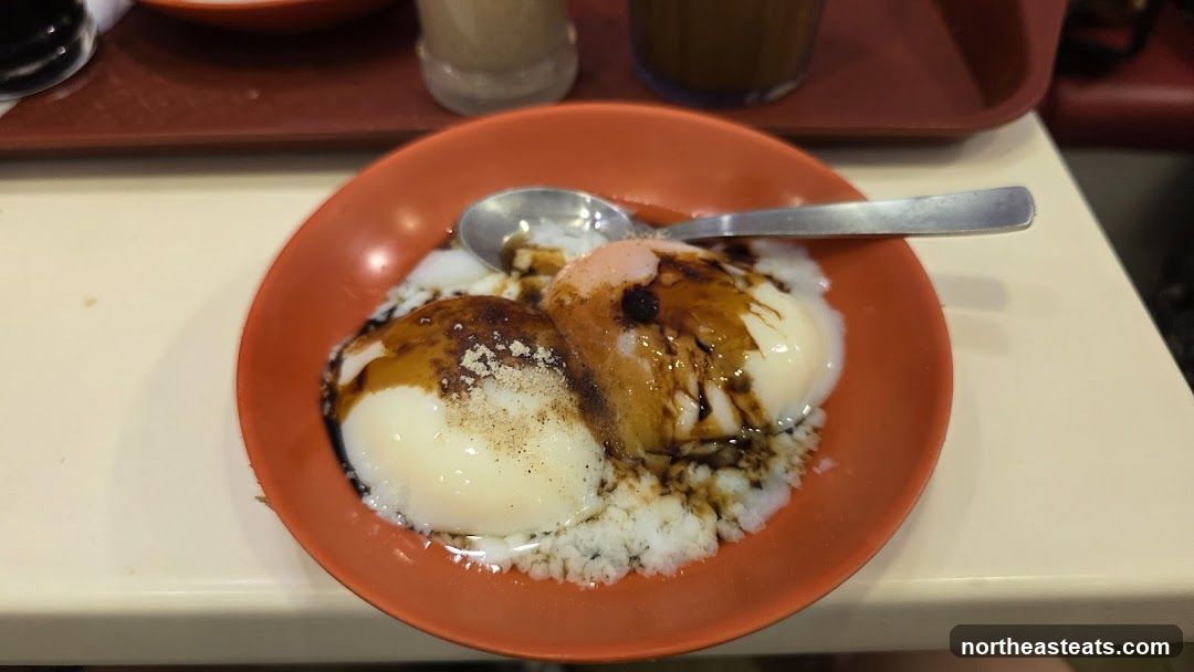 Soft-boiled eggs with soy sauce