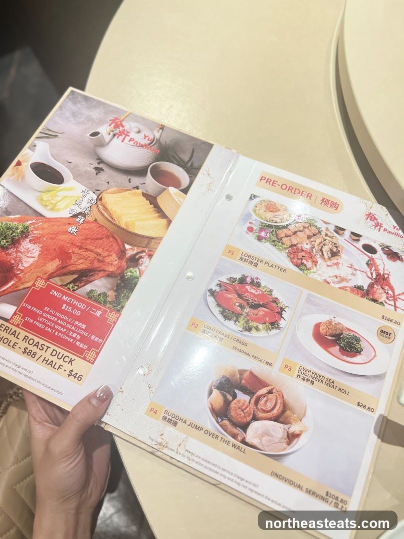 Yu Pavilion Pre-Order Menu