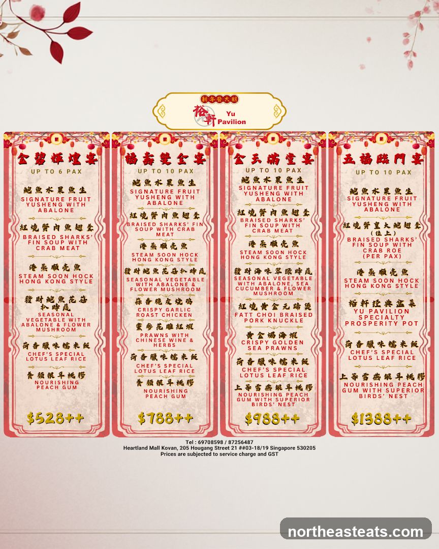 Yu Pavilion Set Menus