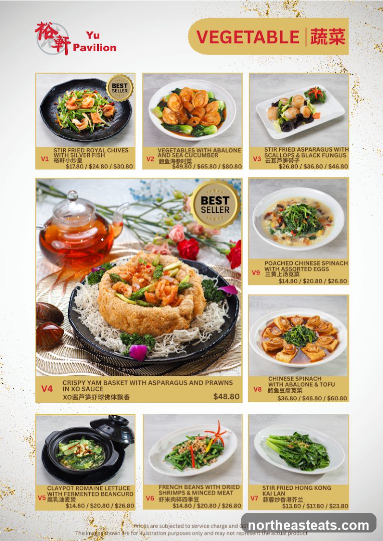Yu Pavilion Vegetable Menu