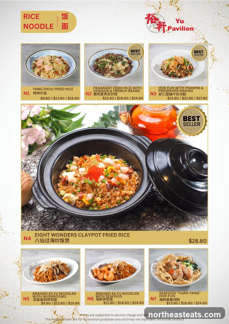 Yu Pavilion Rice Noodle Menu