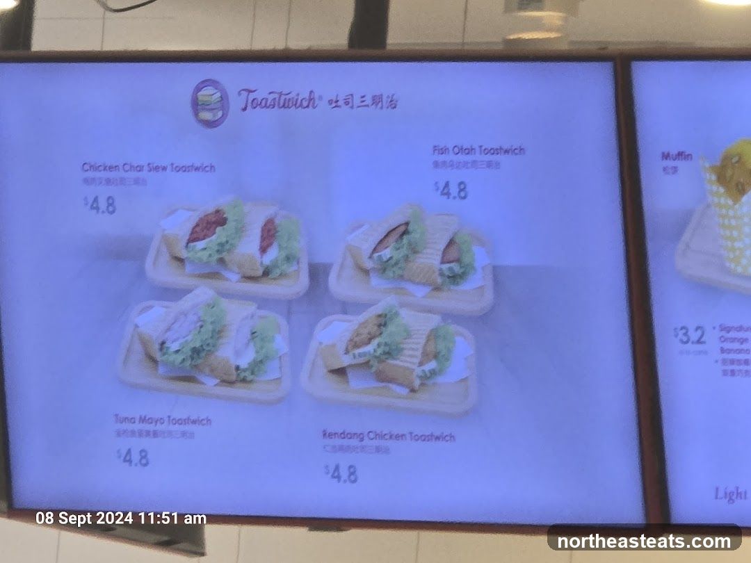 Toastwich Menu
