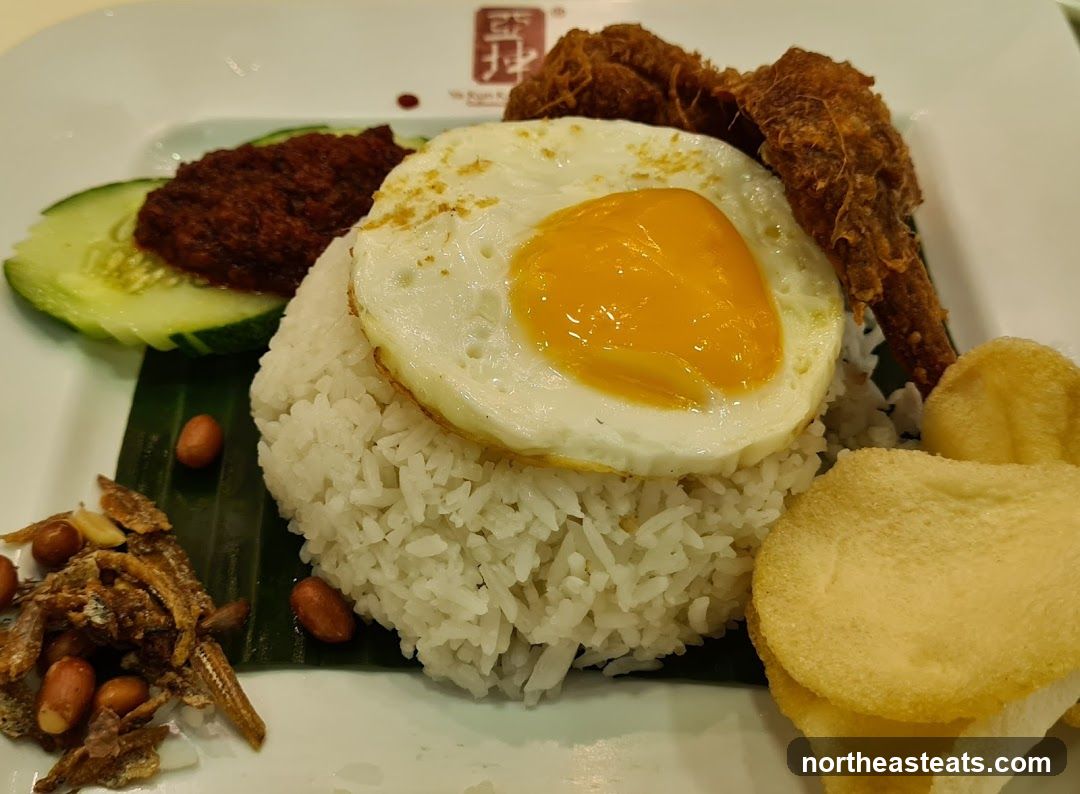 Nasi Lemak with Fried Chicken