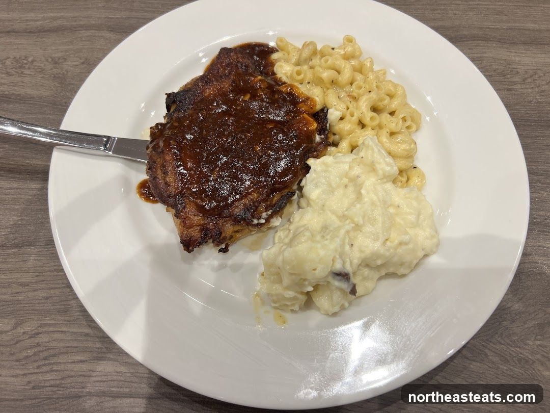 Barbecue Chicken with Macaroni and Cheese and Potato Salad