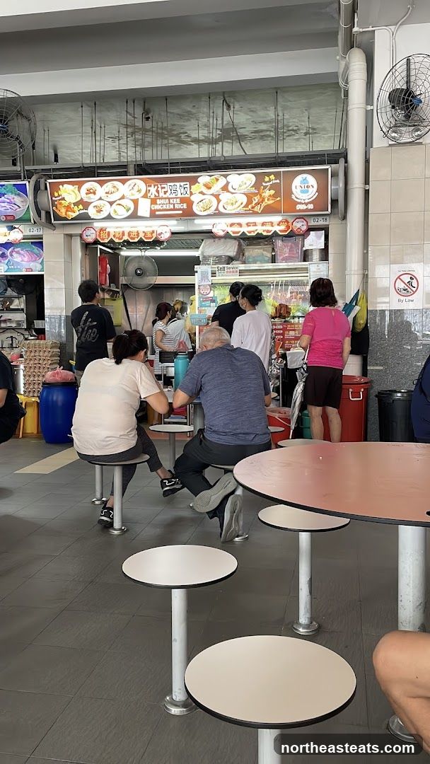 Food stall with customers