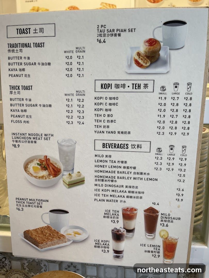 Toast and Beverages Menu
